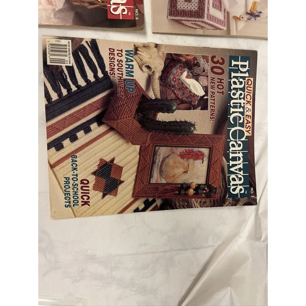 Lot of 5 quick and Easy Plastic Canvas Magazine‎ Craft Patterns 1990